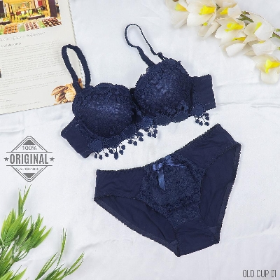 Picture of 100 % Imported Premium Quality Fancy Floral Lace Design Bra Panty Set for Women