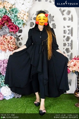 Picture of Glam Touch Premium Quality Tail Cut Blazer Collar Gown