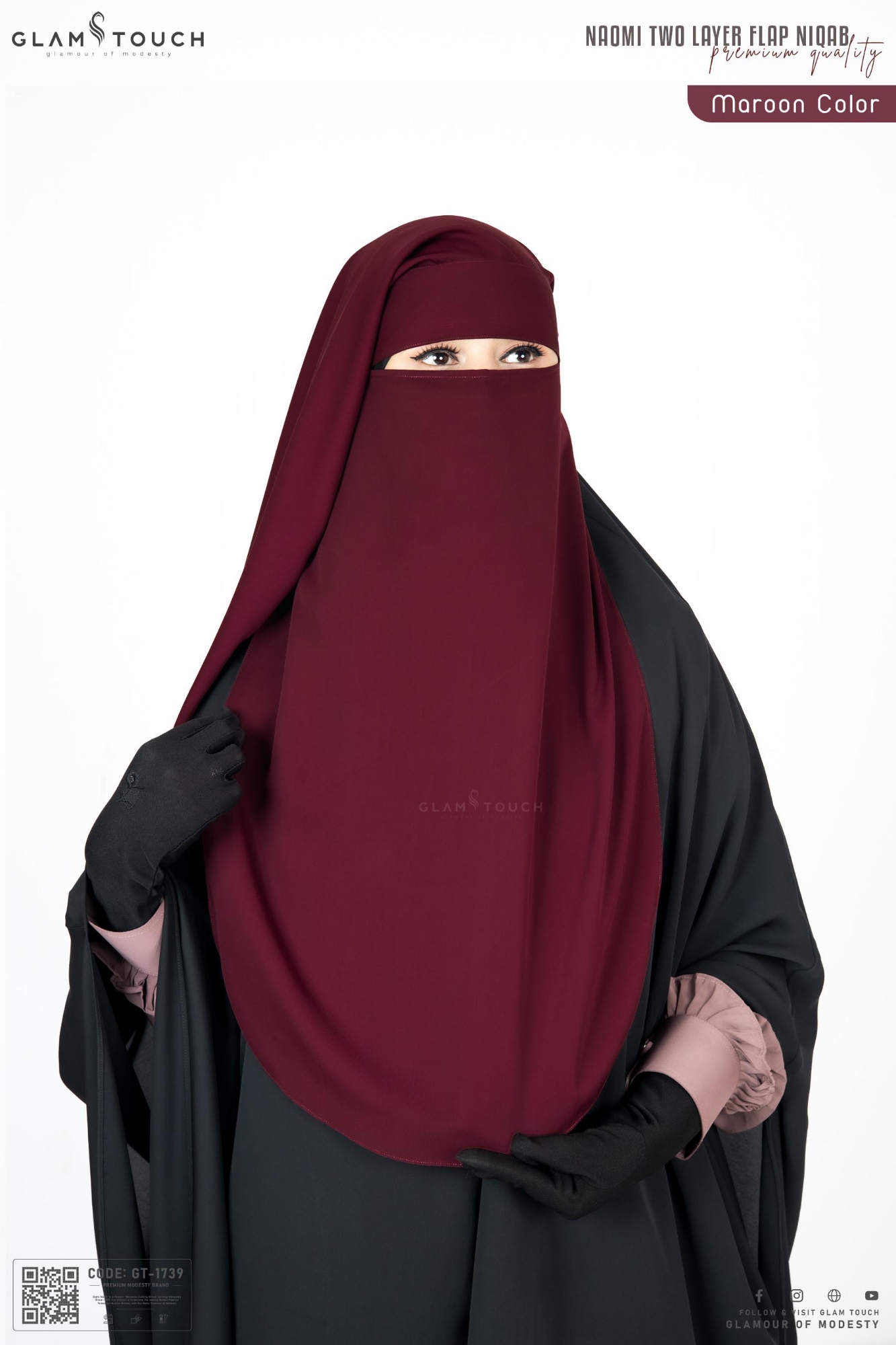 Picture of Glam Touch Premium Naomi Double Part Flap Niqab