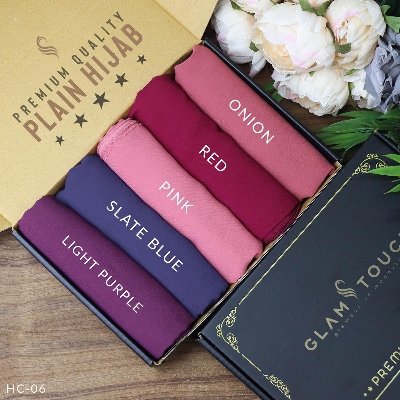 Picture of Plain Hijab Combo Set - Premium Quality (80X30) Full Coverage Diamond Georgette Plain Hijab