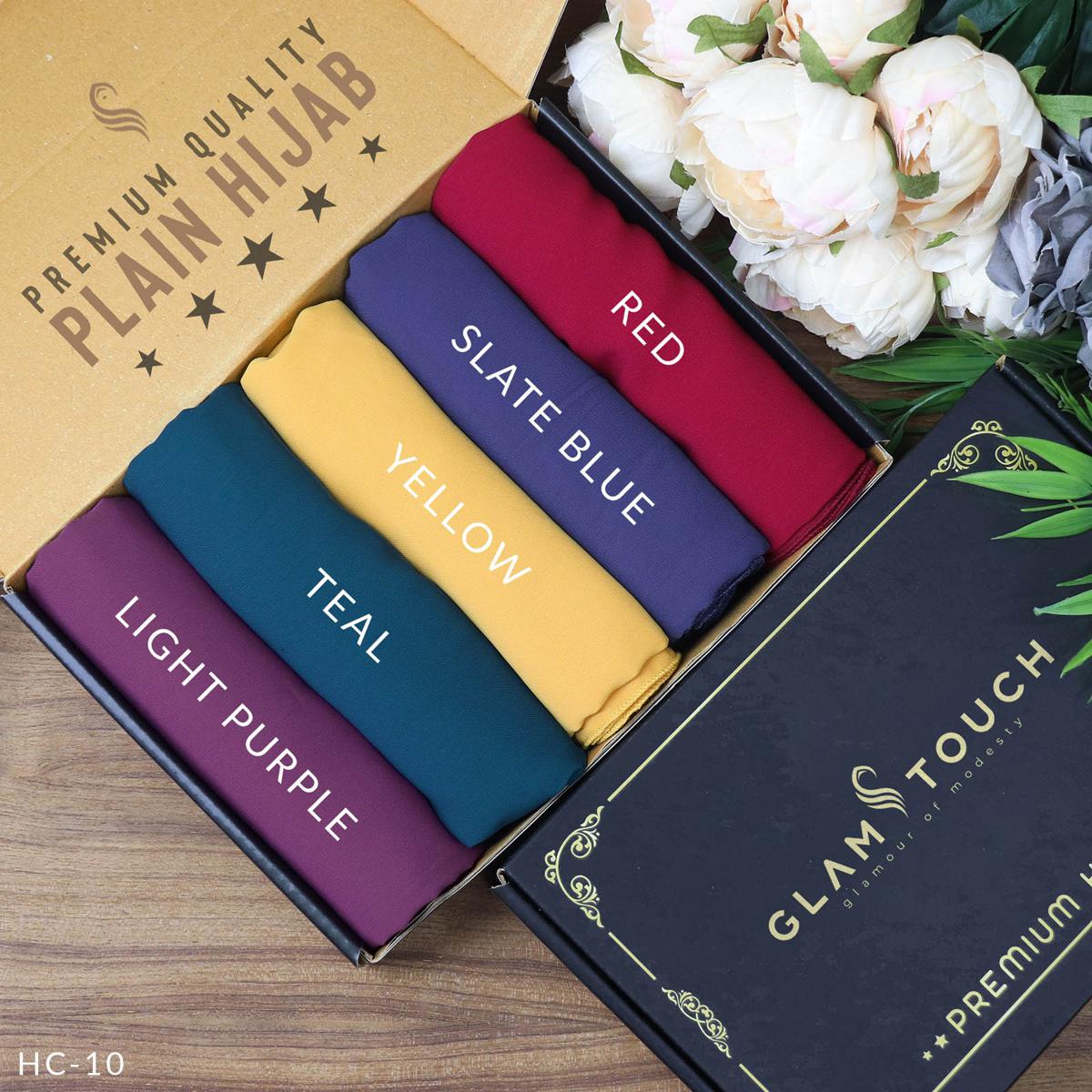 Picture of Plain Hijab Combo Set - Premium Quality (80X30) Full Coverage Diamond Georgette Plain Hijab