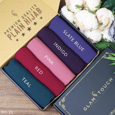 Picture of Plain Hijab Combo Set - Premium Quality (80X30) Full Coverage Diamond Georgette Plain Hijab