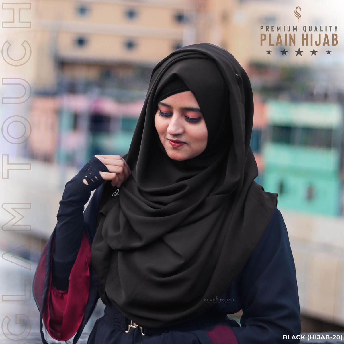 Picture of Glam Touch - Premium Quality Full Coverage (80x30) Diamond Georgette Hijab