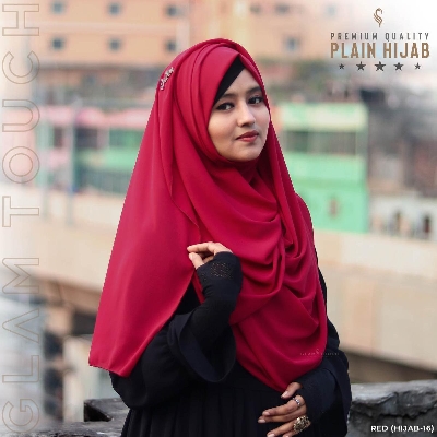 Picture of Glam Touch - Premium Quality Full Coverage (80x30) Diamond Georgette Hijab