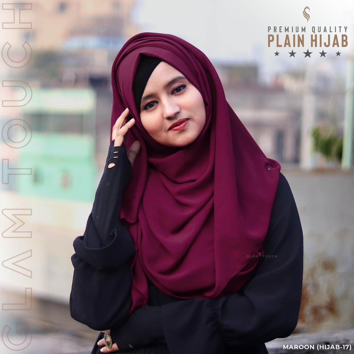 Picture of Glam Touch - Premium Quality Full Coverage (80x30) Diamond Georgette Hijab