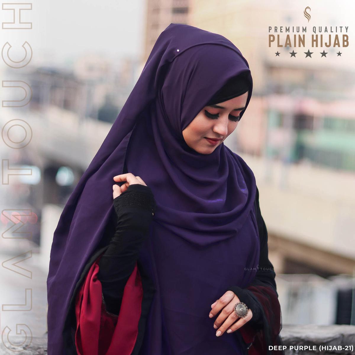 Picture of Glam Touch - Premium Quality Full Coverage (80x30) Diamond Georgette Hijab