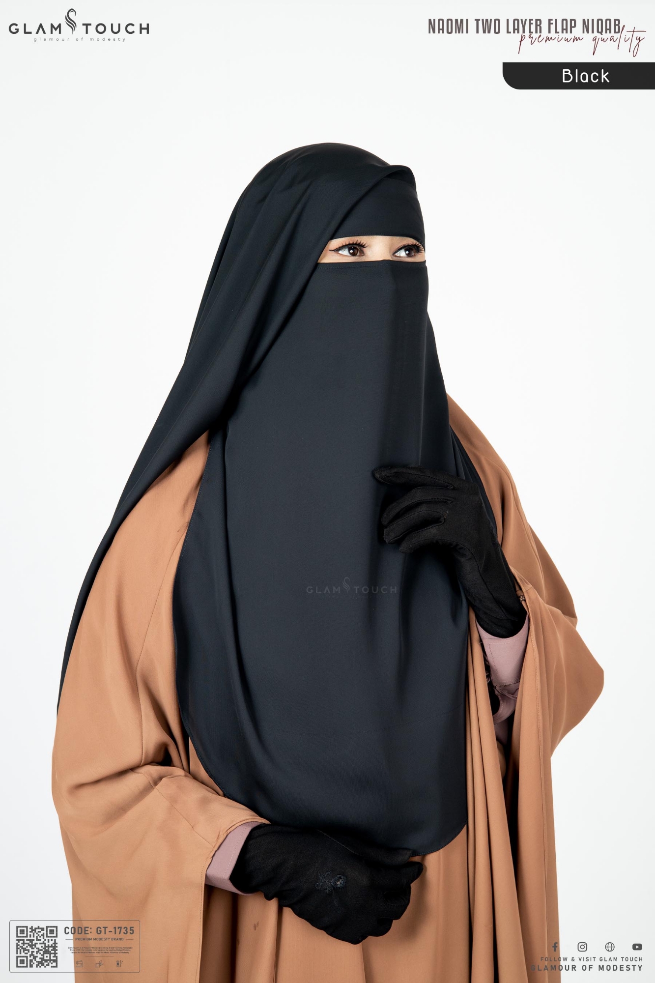 Picture of Glam Touch Premium Naomi Double Part Flap Niqab
