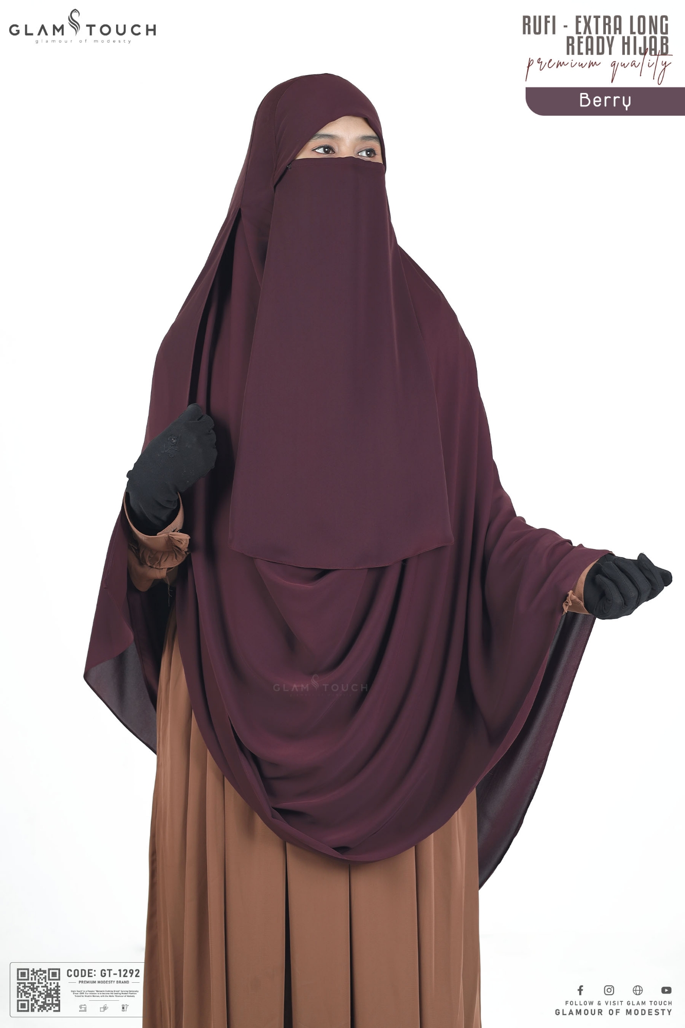 Picture of Glam Touch Extra Coverage- Rufi One Loop Ready Hijab Niqab Set
