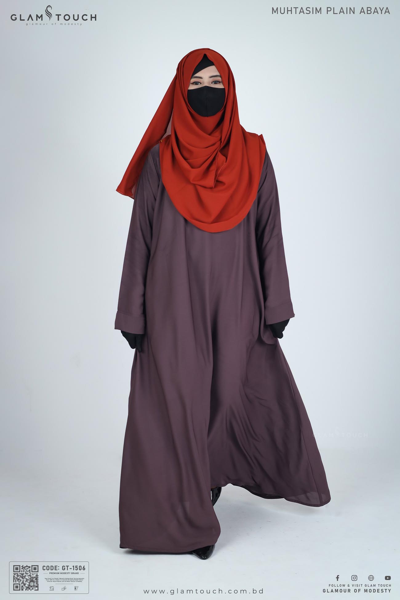 Picture of Glam Touch Premium Muhtasim Regular Plain Abaya
