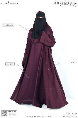 Picture of Glam Touch Premium Shrug Abaya 3 Part Set
