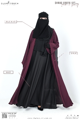 Picture of Glam Touch Premium Shrug Abaya 3 Part Set