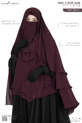 Picture of Glam Touch Premium ABRU 3 Layer Hijab Niqab Set