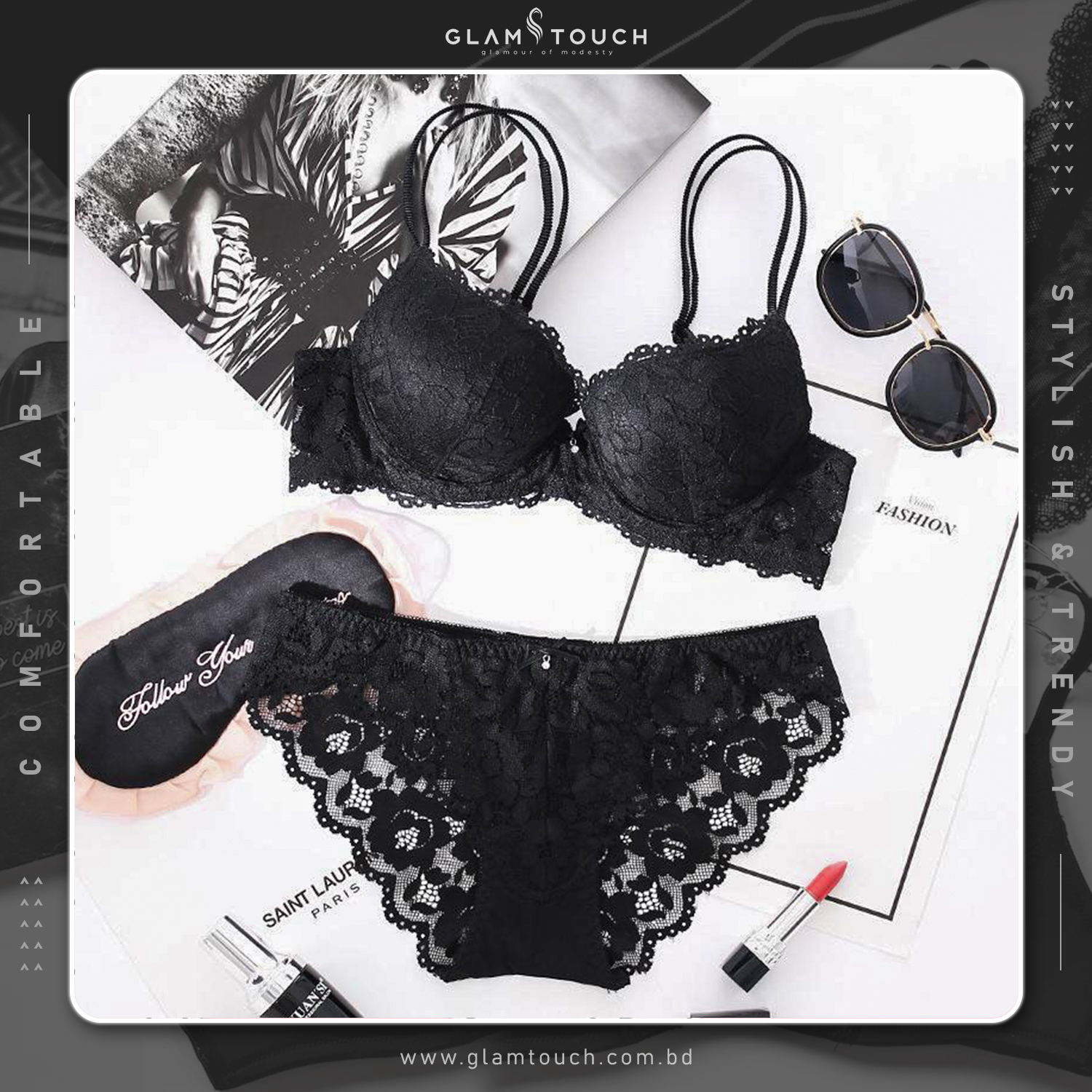 Picture of Premium Quality Modern Bra & Panty Set Self Design
