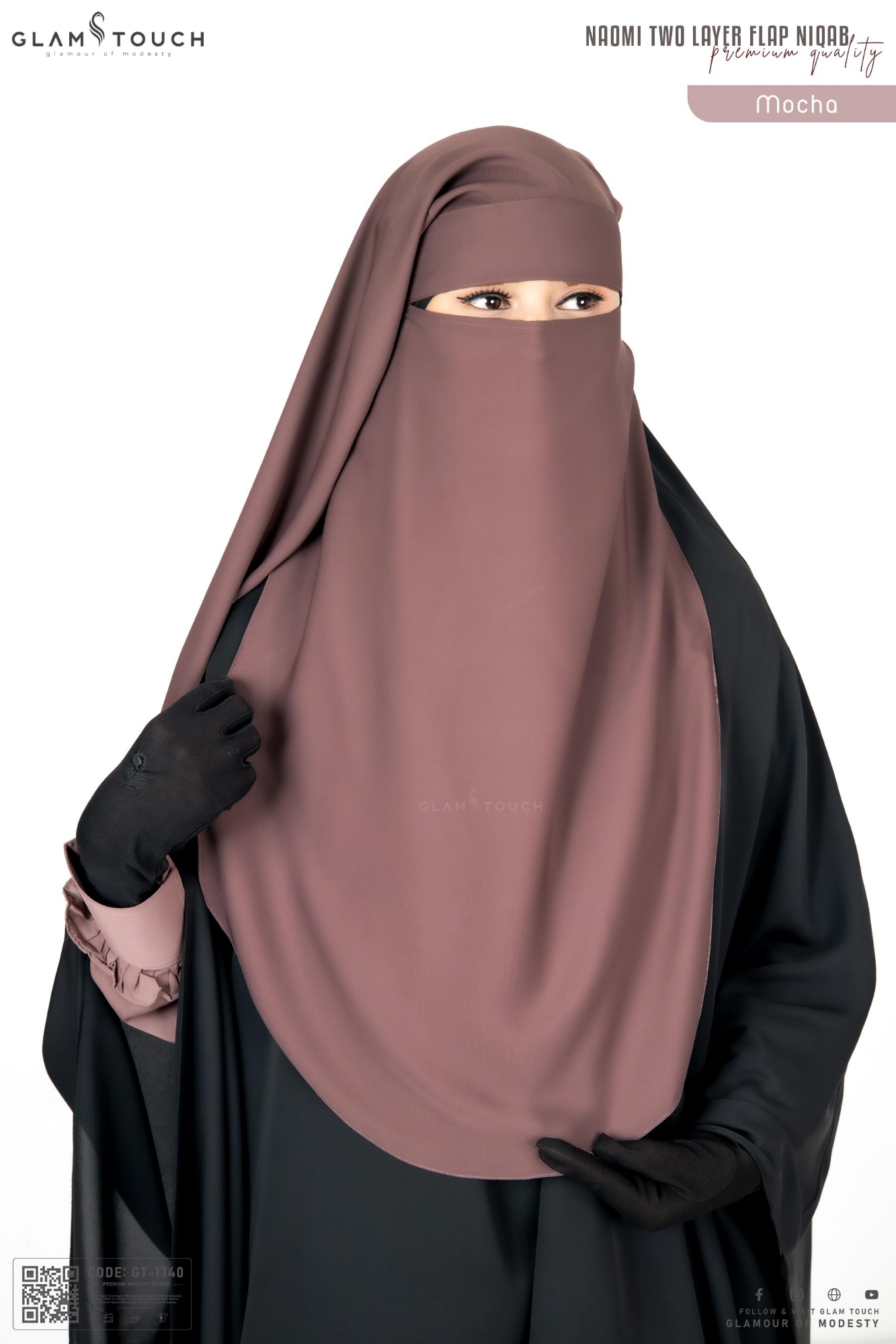 Picture of Glam Touch Premium Naomi Double Part Flap Niqab
