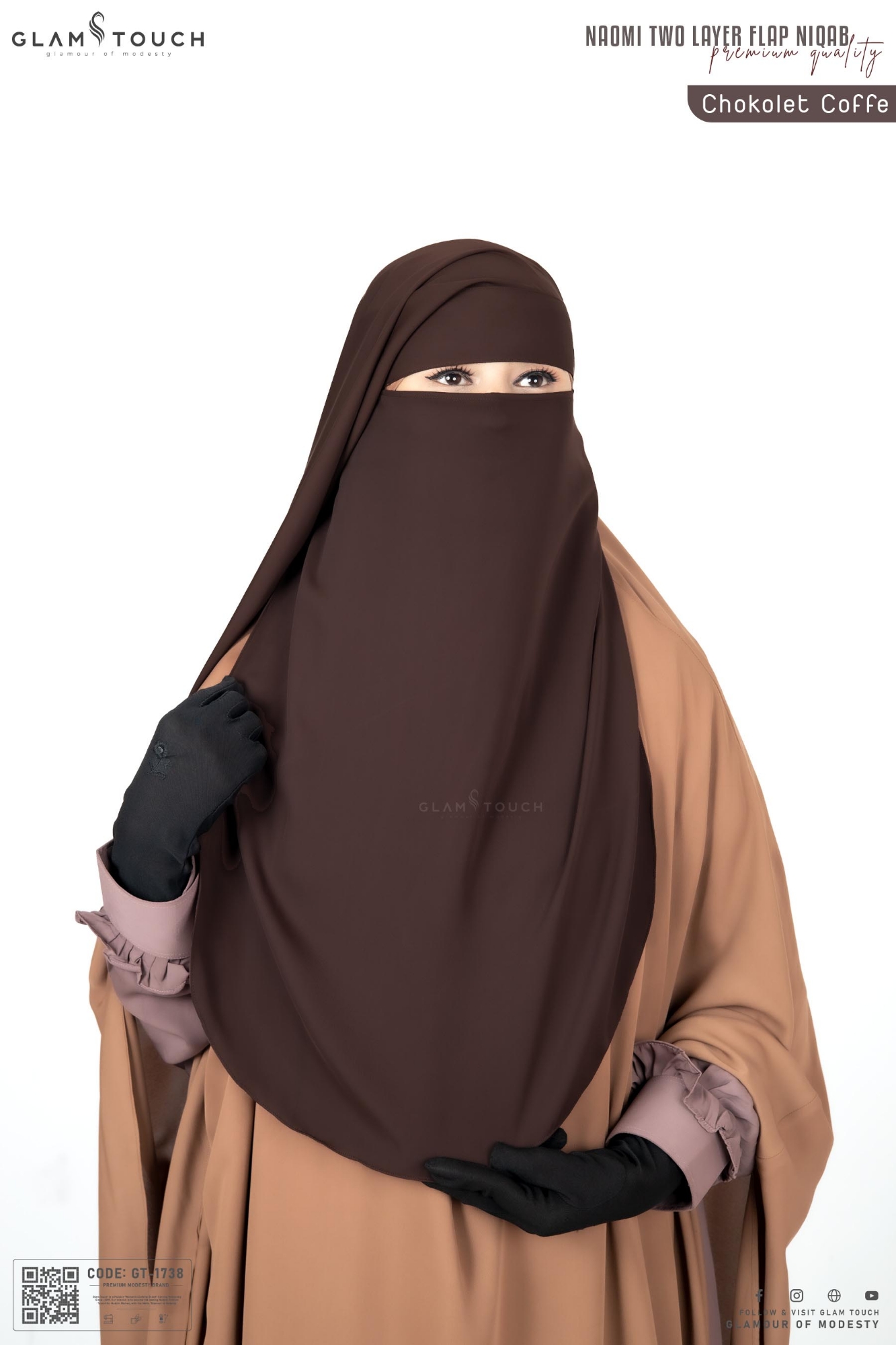 Picture of Glam Touch Premium Naomi Double Part Flap Niqab