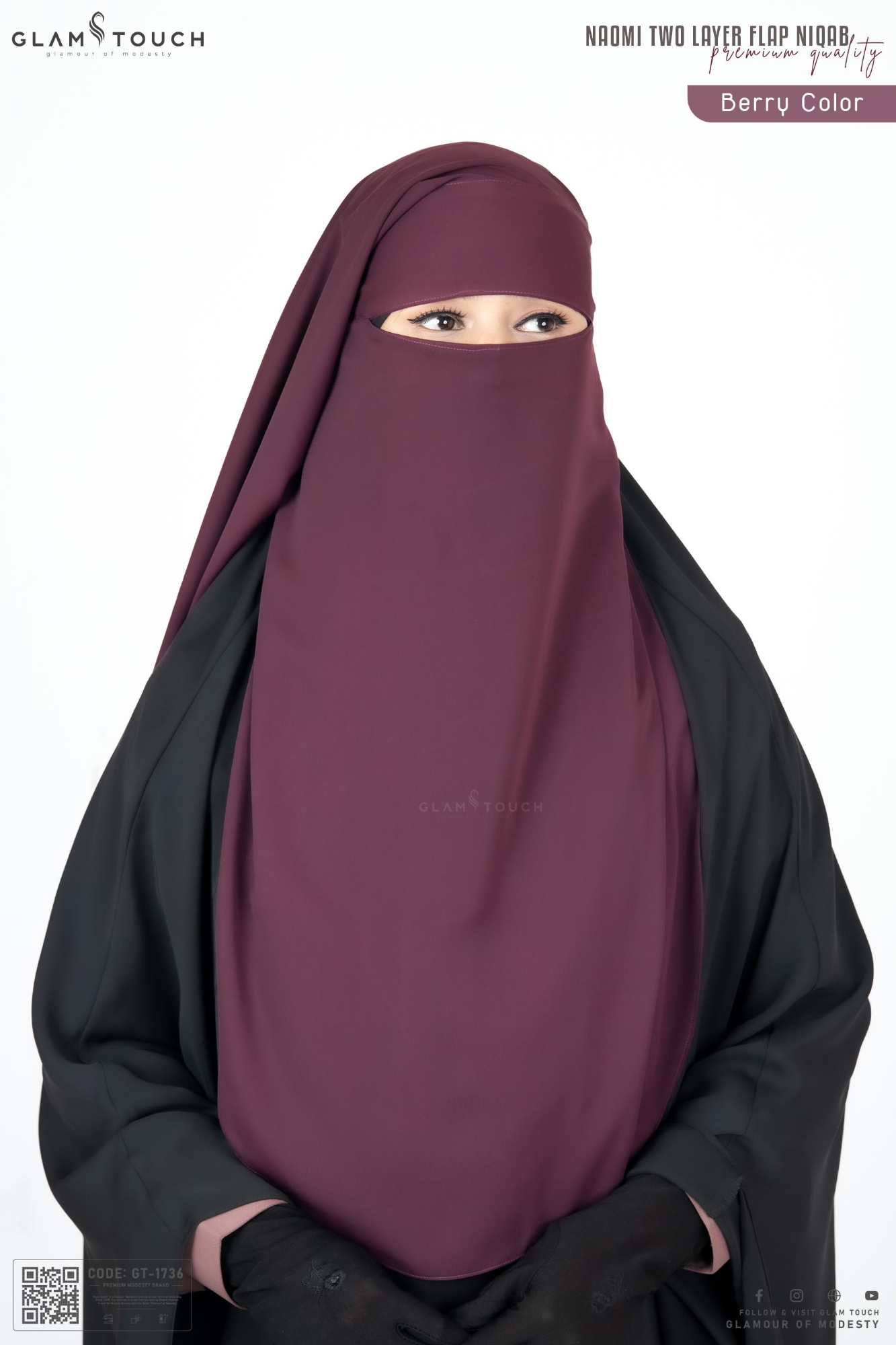 Picture of Glam Touch Premium Naomi Double Part Flap Niqab