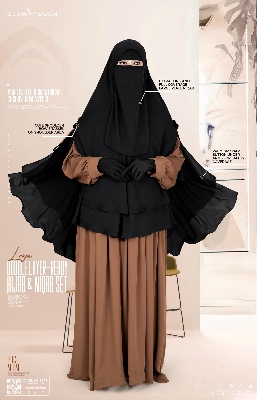 Picture of Glam Touch Premium - Leya Double Layer Ready Hijab & Niqab Set