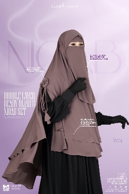 Picture of Glam Touch Premium - Leya Double Layer Ready Hijab & Niqab Set