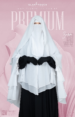 Picture of Glam Touch Premium- Zara 3 Layer Extra Long Ready Hijab