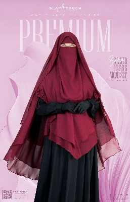 Picture of Glam Touch Premium- Zara 3 Layer Extra Long Ready Hijab