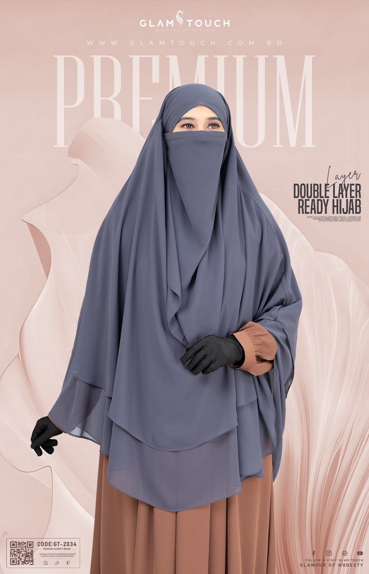 Picture of Wafa Double Layer Ready Hijab and Niqab