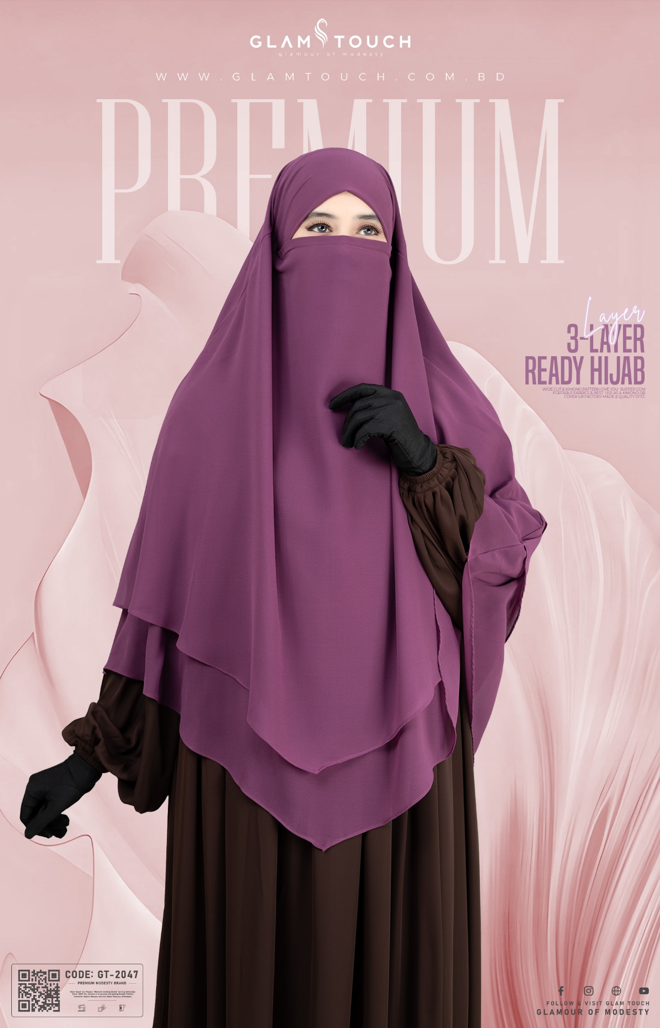Picture of Glam Touch Premium - Meher 3 Layer Ready Hijab