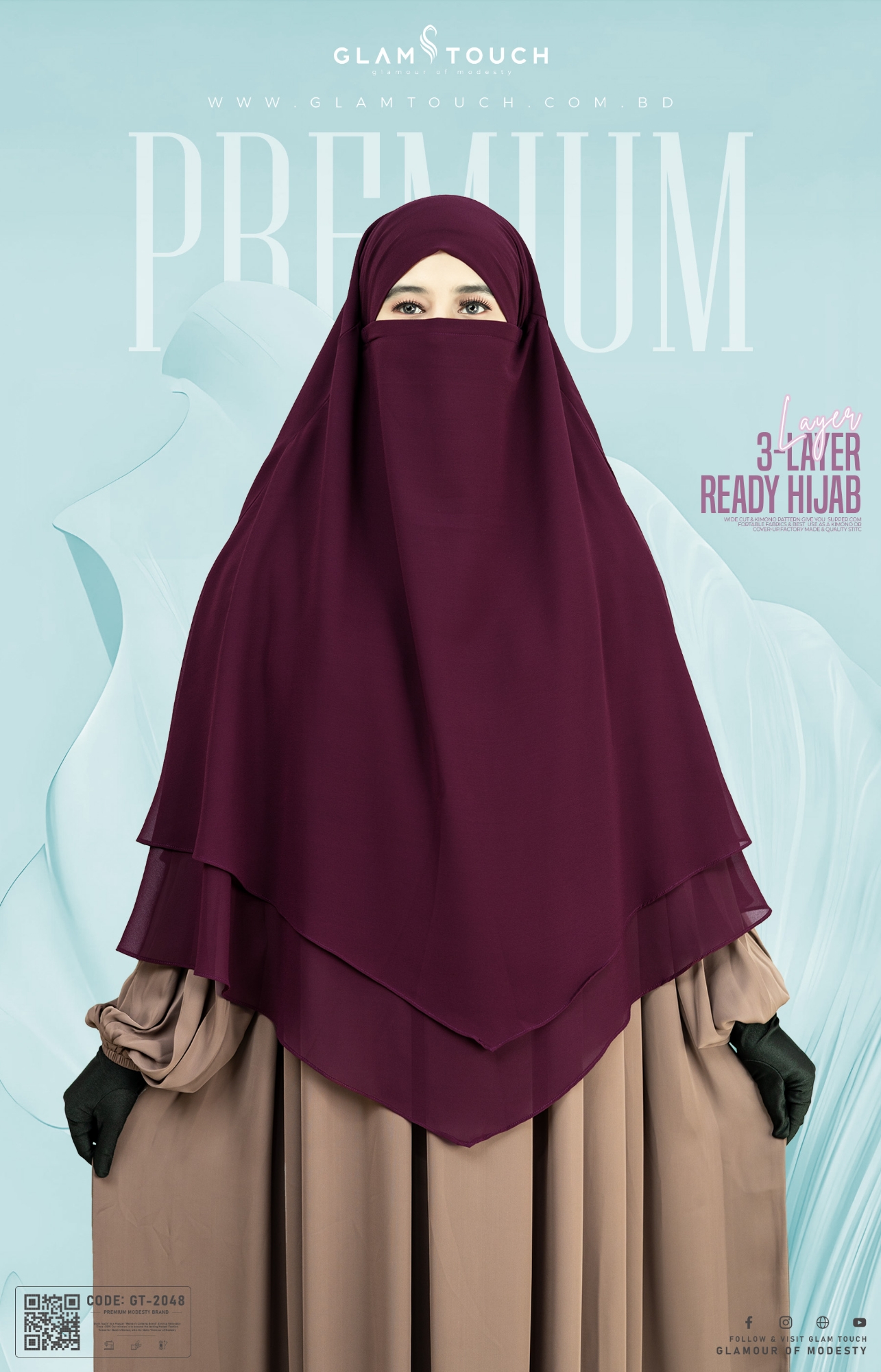 Picture of Glam Touch Premium - Meher 3 Layer Ready Hijab