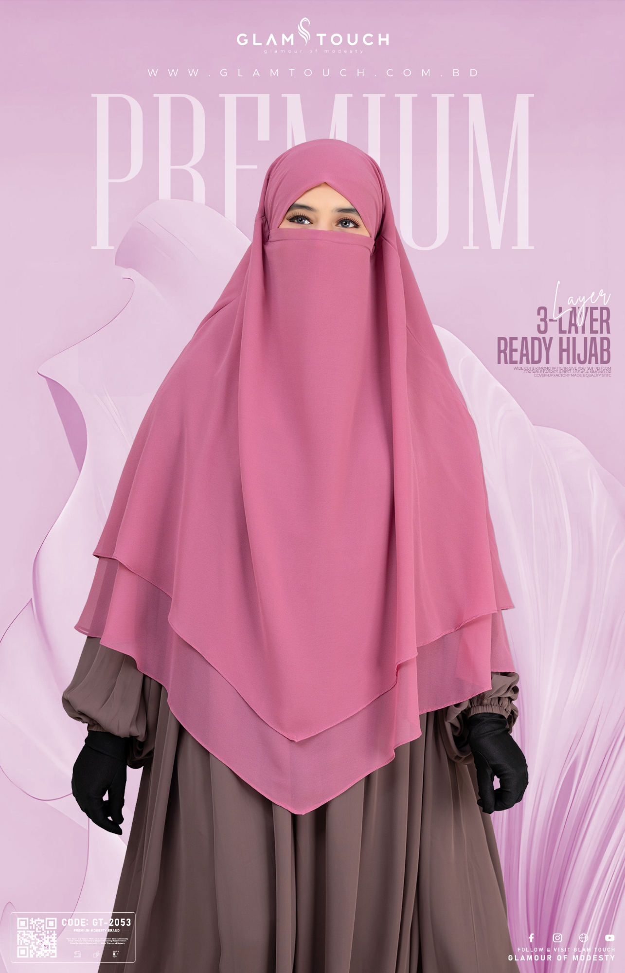 Picture of Glam Touch Premium - Meher 3 Layer Ready Hijab