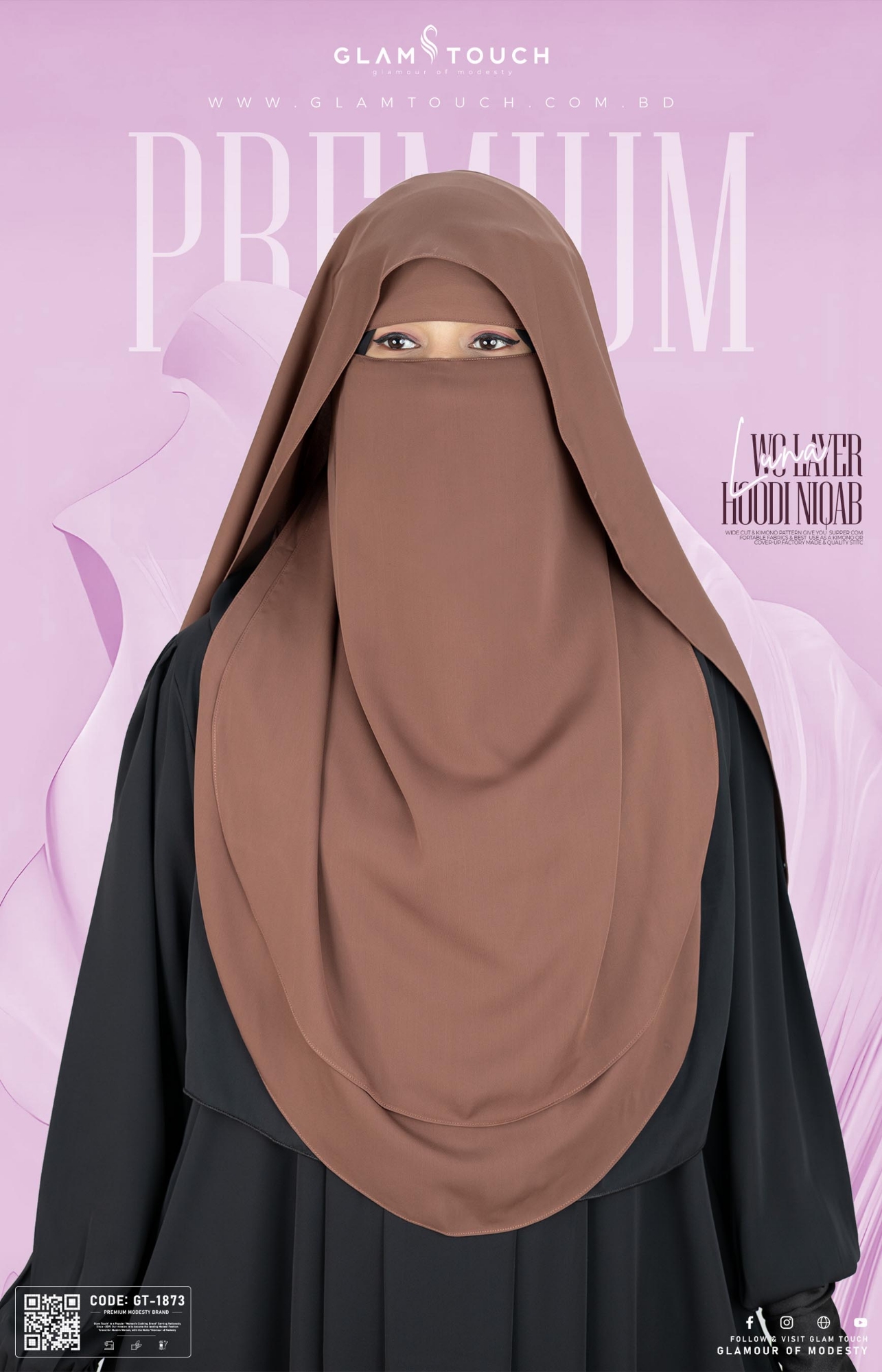 Picture of Glam Touch Premium  LUNA- 2 Layer Hoodie Niqab