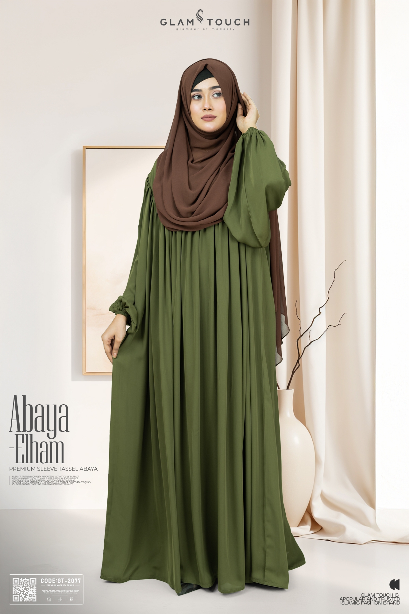Picture of Abaya-Elham Cute Puff Sleeve Abaya
