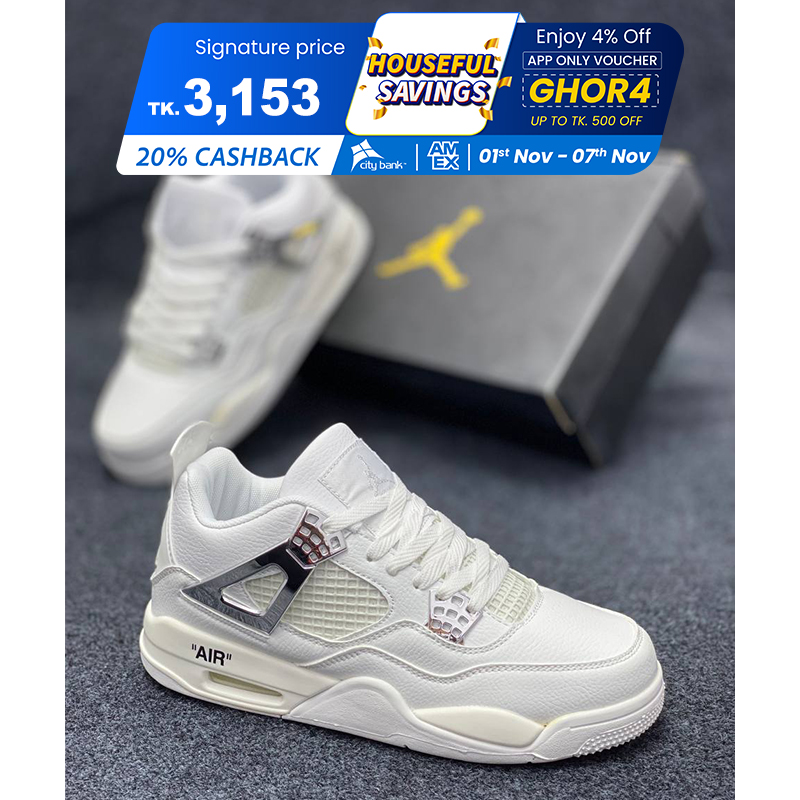 Picture of Air jordan 4 RETRO PURE White SNEAKERS