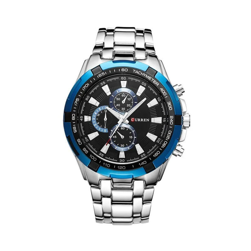 Picture of Curren 8023 Waterproof Stainless Steel Men’s Watch-Silver Blue