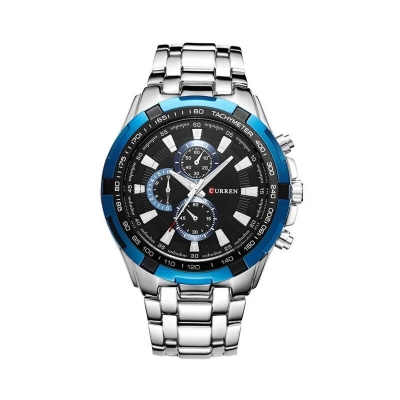 Picture of Curren 8023 Waterproof Stainless Steel Men’s Watch-Silver Blue