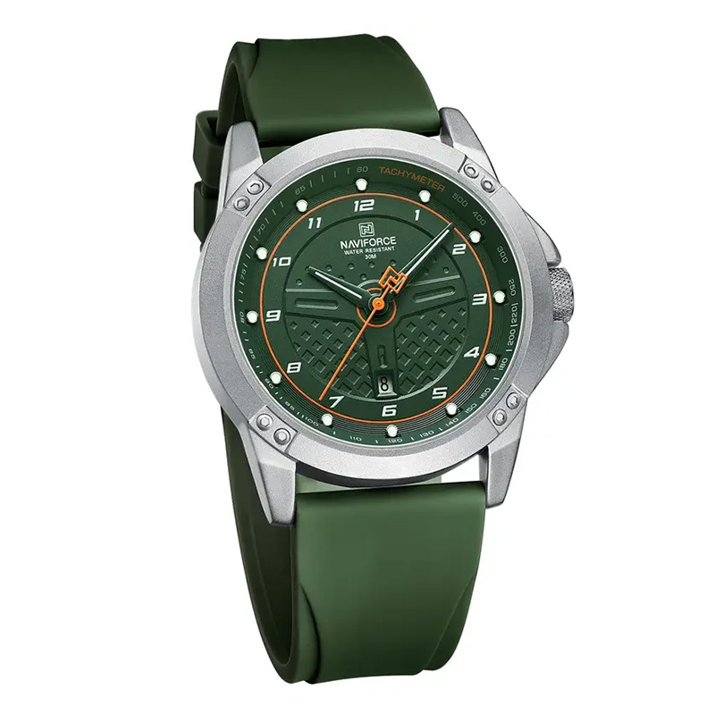Picture of Naviforce 8031 Luxury Waterproof Silicon Strap Men’s Watch – Silver Green
