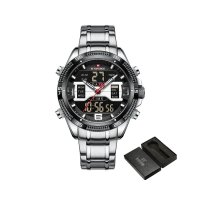 Picture of Naviforce NF9201 CH Digital Analog Men’s Watch-Silver Black
