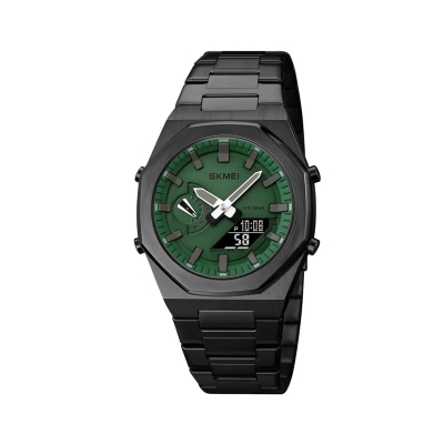 Picture of Skmei 1816 Chrono Dual Display Waterproof Stainless Steel Men’s Watch-Green