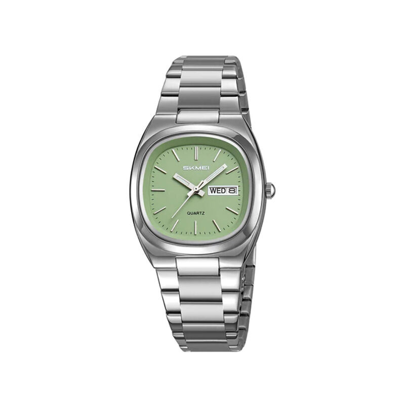 Picture of Skmei 2420 Multifunctional Quartz Watch for Men- Silver & Green