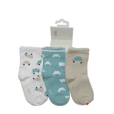 Picture of Toddler Socks - Cotton Rich Socks in Various Colors & Bus Designs for Your Little Baby - 3 Pair Pack