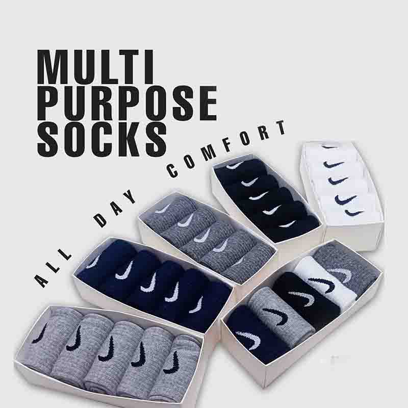 Picture of HIGH PERFORMANCE Men & Women Socks - For any activity -Mid Crew Length-  5 Pair Cotton Socks