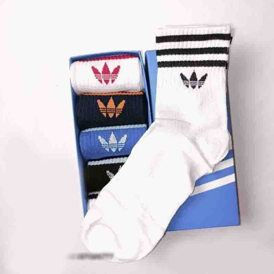 Picture of 5 Pair Trefoil Crew Socks - Arch Compression Provides A Snug Fit For Maximum Comfort During Wear