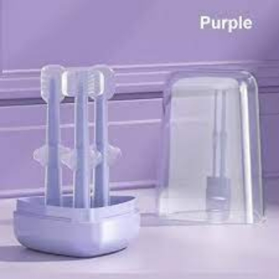 Picture of 3 in 1 3-Sided Soft Silicone Baby Toothbrush Kit Oral Tongue Coating Swab Cleaning Brush for Kids Teeth Cleaning Brush With Box