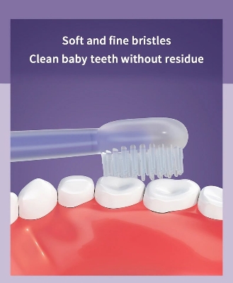 Picture of 3 in 1 3-Sided Soft Silicone Baby Toothbrush Kit Oral Tongue Coating Swab Cleaning Brush for Kids Teeth Cleaning Brush With Box