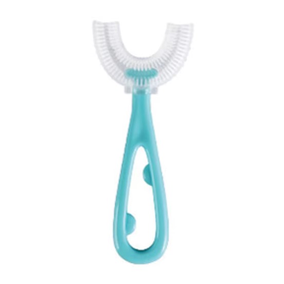 Picture of Kids U Shaped Toothbrush 360 Degree Food Grade Toddler Whole Mouth Toothbrush Oral Teeth Cleaning Soft Silicone Massage Toothbrush with Handle for Kids Baby Toddler Boys Girls