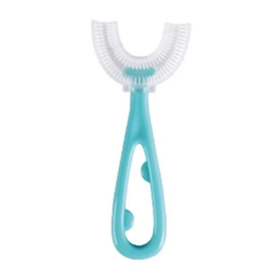Picture of Kids U Shaped Toothbrush 360 Degree Food Grade Toddler Whole Mouth Toothbrush Oral Teeth Cleaning Soft Silicone Massage Toothbrush with Handle for Kids Baby Toddler Boys Girls