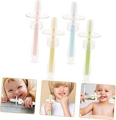 Picture of High Quality Food Grade Silicone Soft Kids Teether Training Toothbrushes Infant Toothbrush