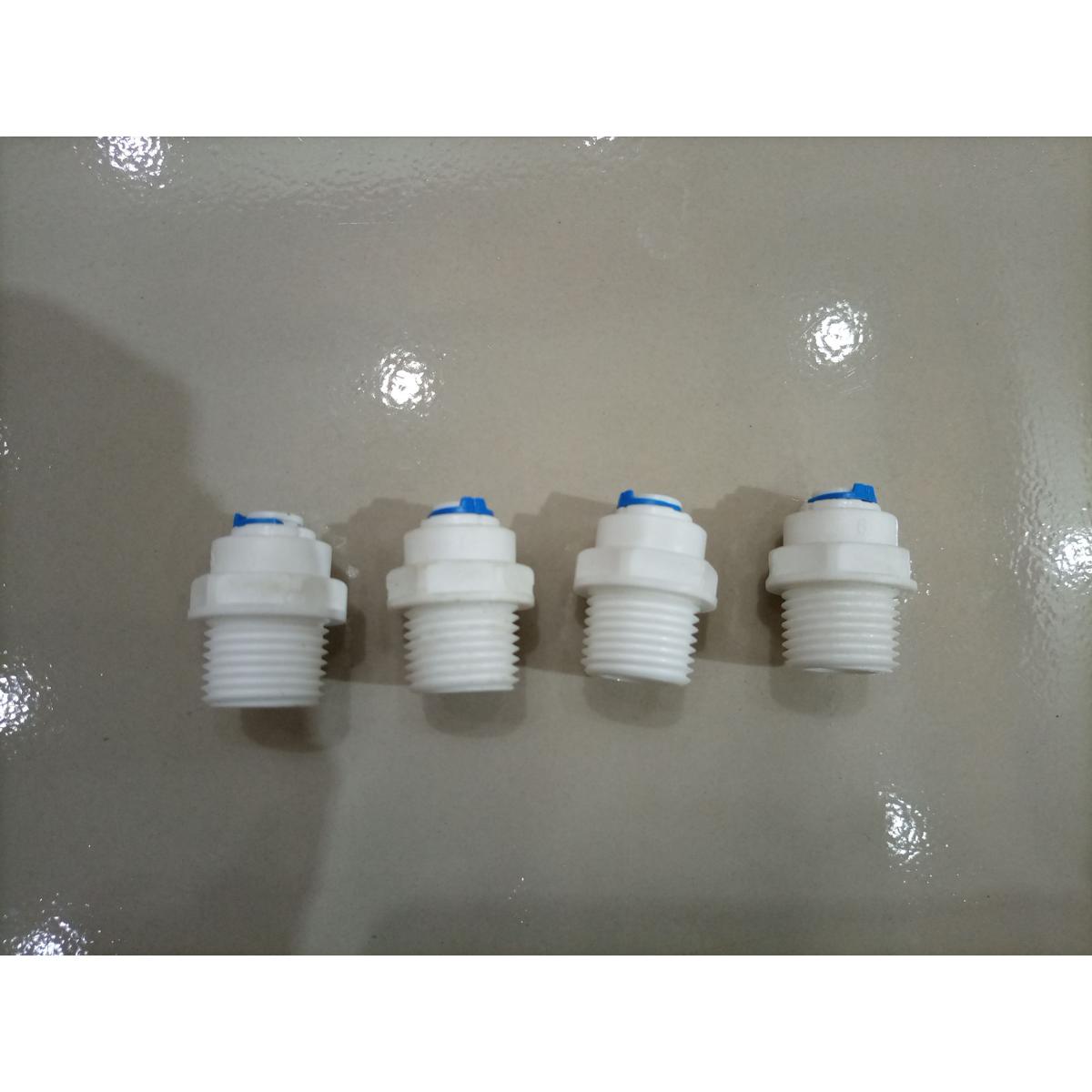 Picture of 1/2" thread male to 1/4" push fit tube for quick connect for water purifier ro reverse osmosis (01 pcs)