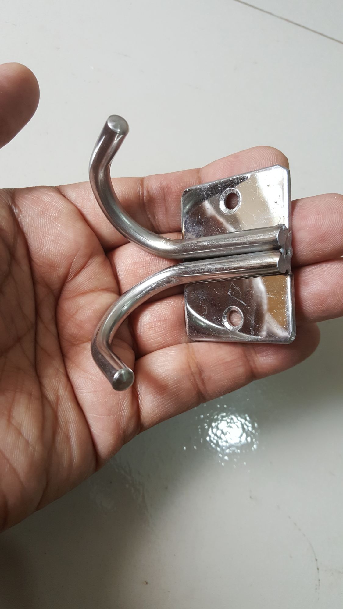 Picture of Coat Hook Double Leg (01 Pcs), Wall Hangers Hook  (With 2pcs Screw & 2pcs Royal Plug)