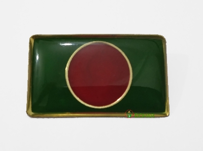 Picture of Bangladesh Flag Coat Pin - Golden Frame with Brass and Acrylic Design