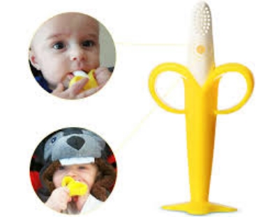 Picture of Cartoon Banana Shape Silicone Baby Soft Teething Toy Chewing Safety Silicone Baby Teether
