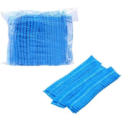 Picture of 100 Pcs Pack Disposable Surgical Head Cap, Mob Caps,Hair Net Cap,elastic Free Size,for Cosmetics, Beauty, Kitchen, Cooking, Home Industries, Hospital (Blue)